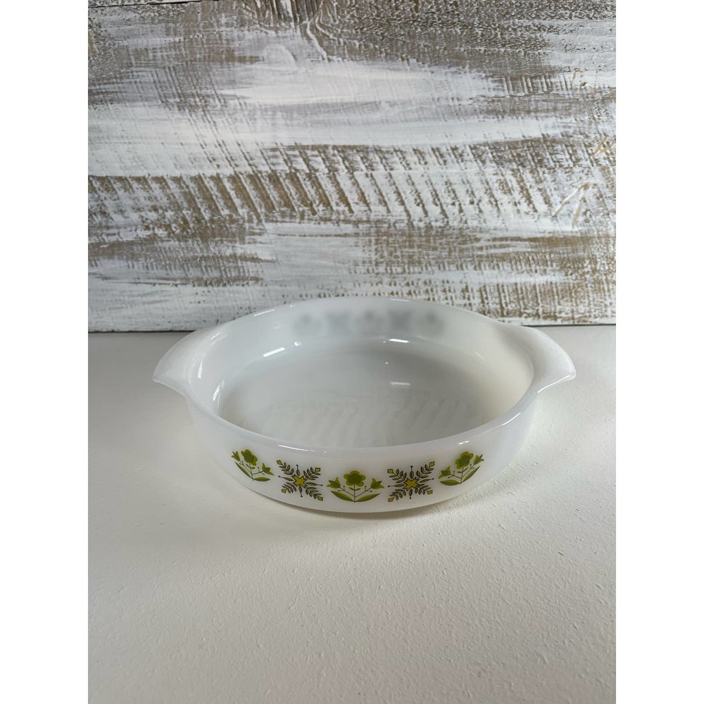 Anchor Hocking Vintage Fire King Meadow Green #429 9" Round Casserole